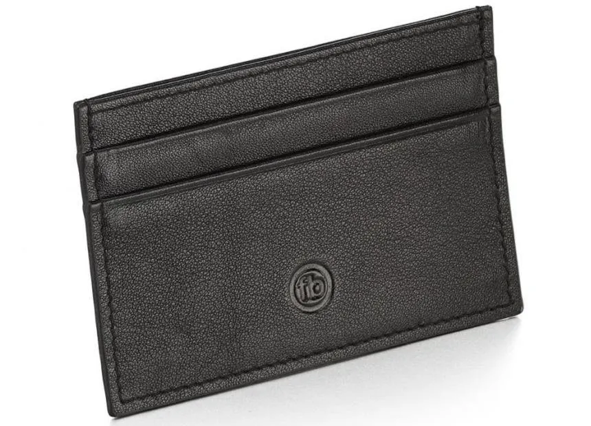 Fred Bennett Black Leather Cardholder Wallet Anti Scam Technology