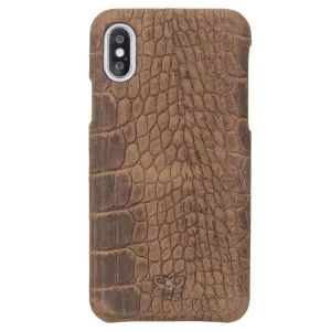 Full Leather Covered Back Cover for Apple iPhone X Series