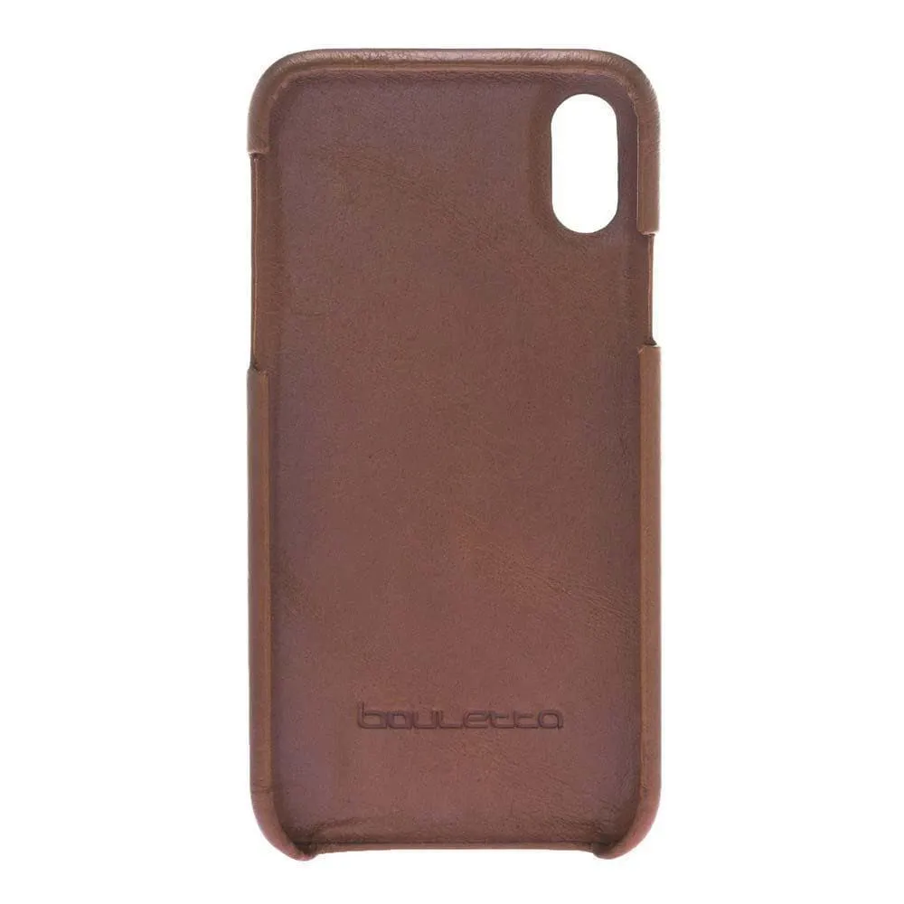 Full Leather Covered Back Cover for Apple iPhone X Series