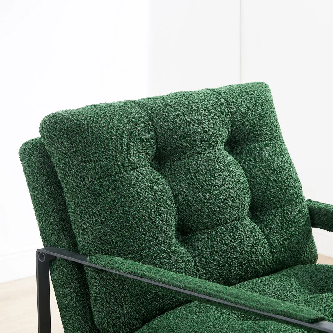 Gander 27.95" W Armchair with button back 17 Stories Fabric OR Leather Type: Green Boucle