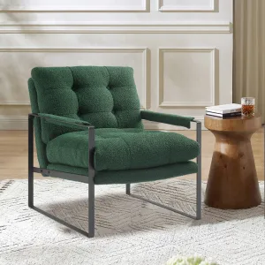 Gander 27.95" W Armchair with button back 17 Stories Fabric OR Leather Type: Green Boucle