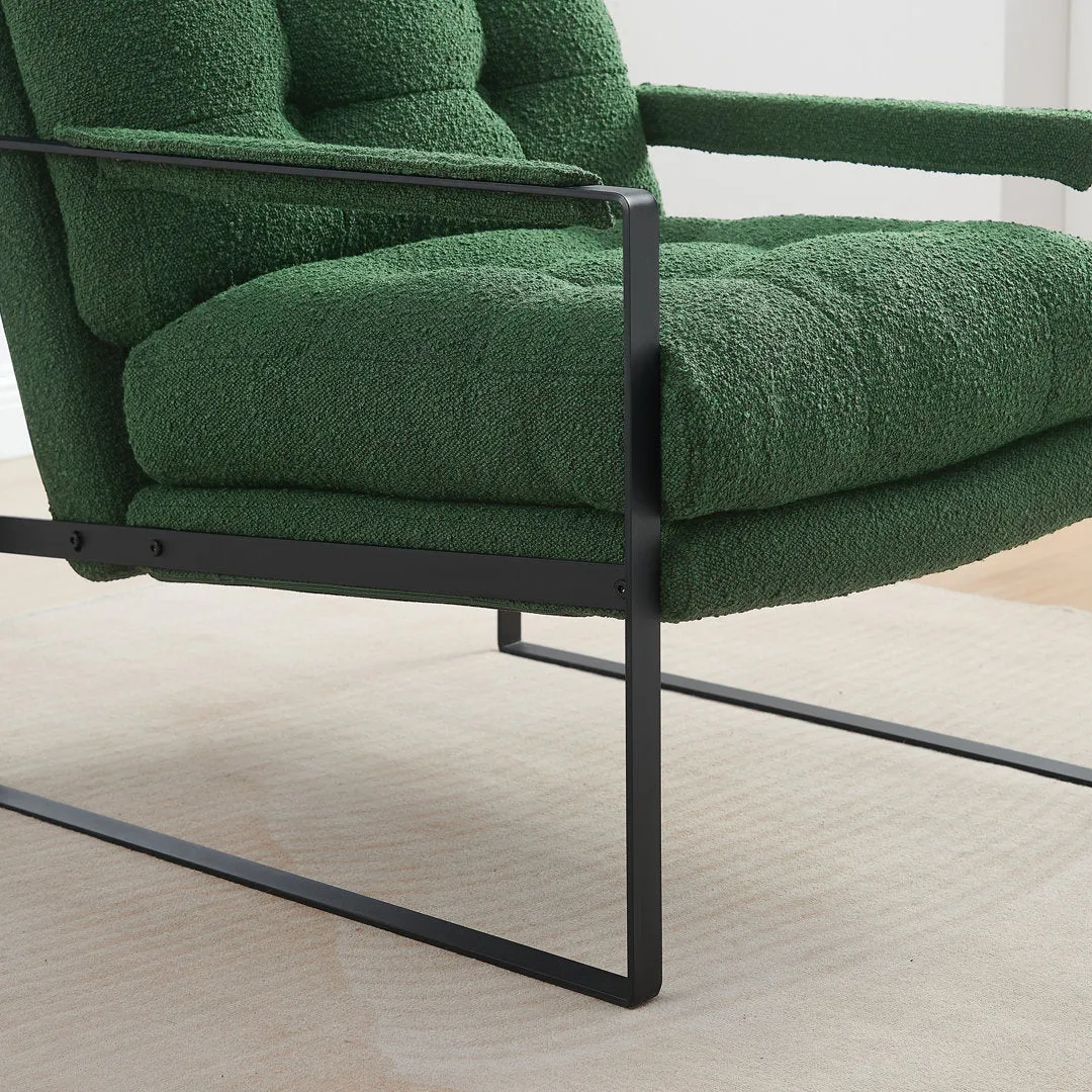 Gander 27.95" W Armchair with button back 17 Stories Fabric OR Leather Type: Green Boucle