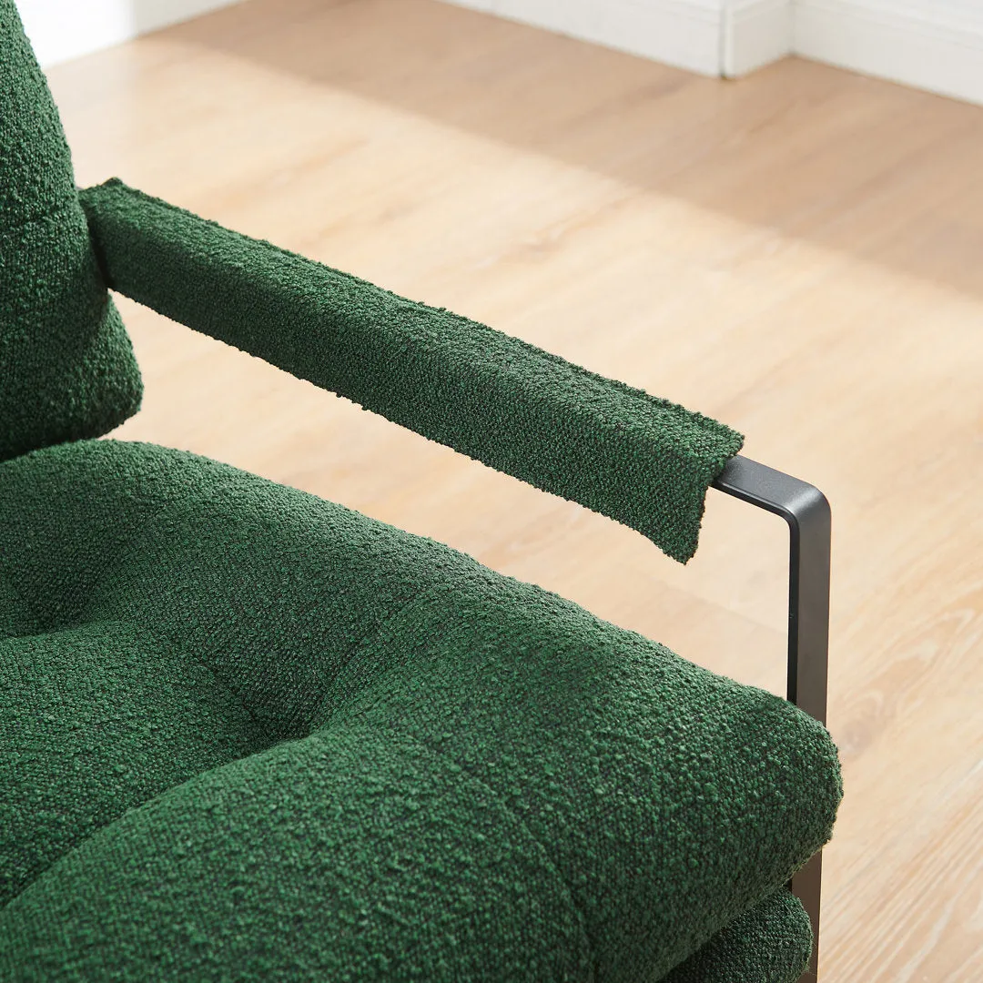 Gander 27.95" W Armchair with button back 17 Stories Fabric OR Leather Type: Green Boucle