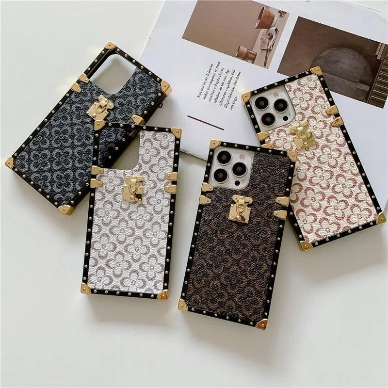 Genuine Leather Case for iPhone 13 Pro Classic Pattern Real Leather Full Coverage High-end Luxury Glossy Leather Couple Soft Case For iPhone 14 11 12 13 Pro Max 7 8 Plus 2 iPhone Cover