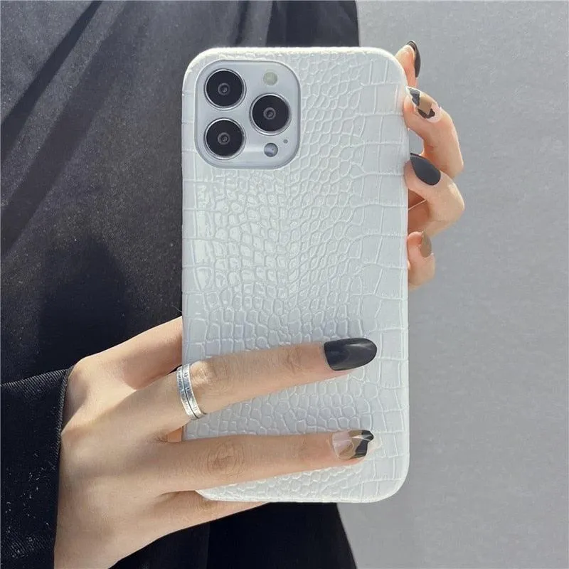 Genuine Leather Case for iPhone 13 Pro Classic Pattern Real Leather Full Coverage High-end Luxury Glossy Leather Couple Soft Case For iPhone 14 11 12 13 Pro Max 7 8 Plus 2 iPhone Cover
