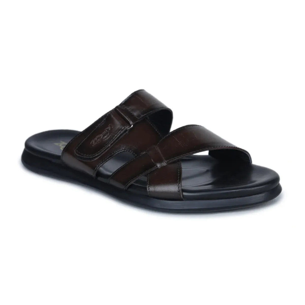 Genuine Leather Slide Slippers for Men – CN 36 with Cushioned Insole & Anti-Slip Sole