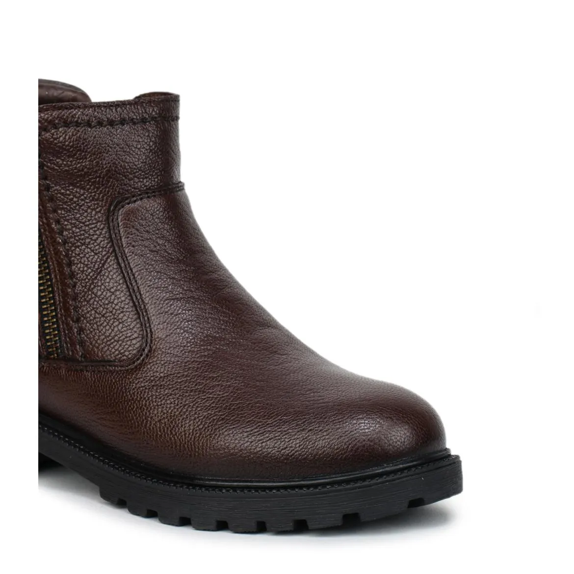 Genuine Leather Zipper Boots for Women 9051