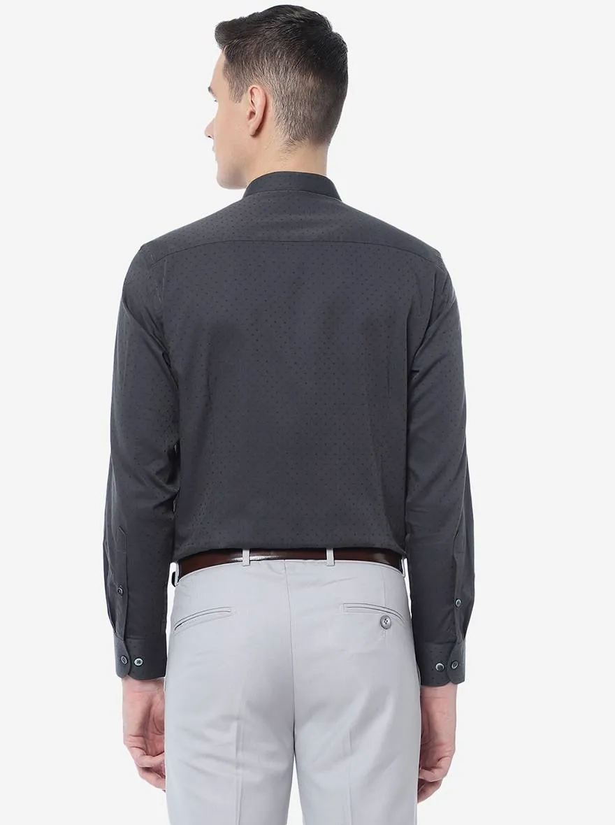 Grey Solid Slim Fit Formal Shirt | Metal
