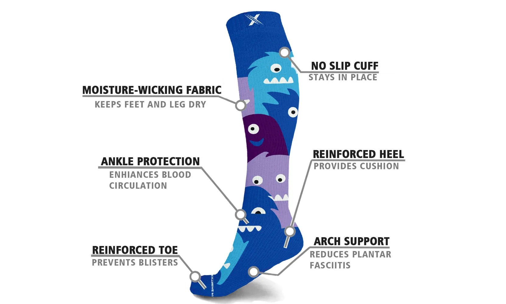Halloween Themed Knee High Compression Socks (3-Pairs)