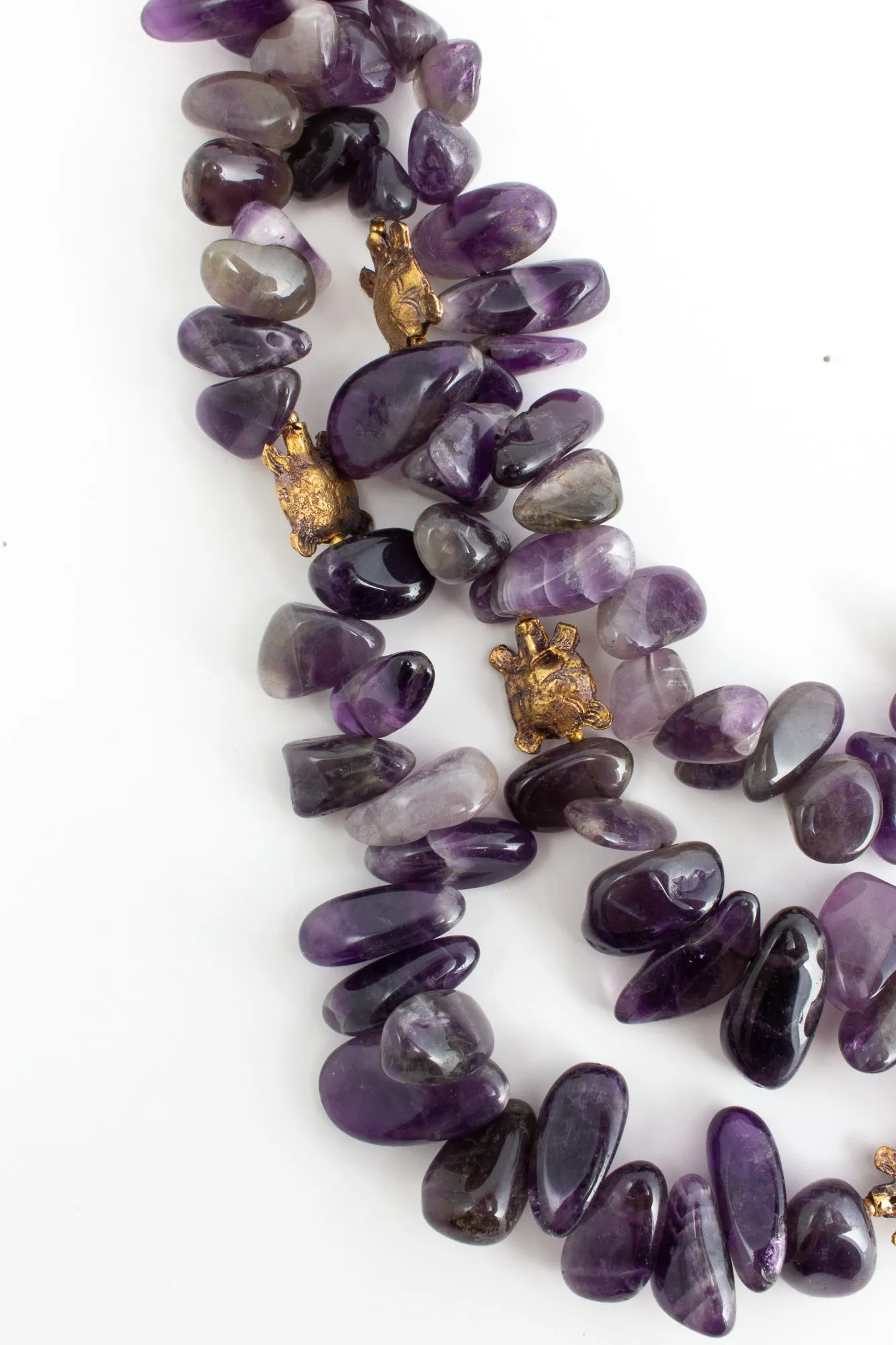 Handmade Amethyst & Tortoise Bead Statement Necklace from Istanbul