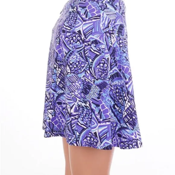 Ibkul Krista Swing Skort in Plum/Lavander