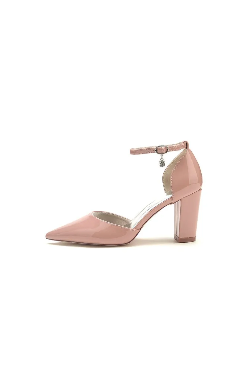 Ivory High Heels with Metallic Accent
