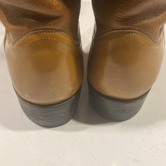 Justin Leather Western Cowboy Boots, Size 8D
