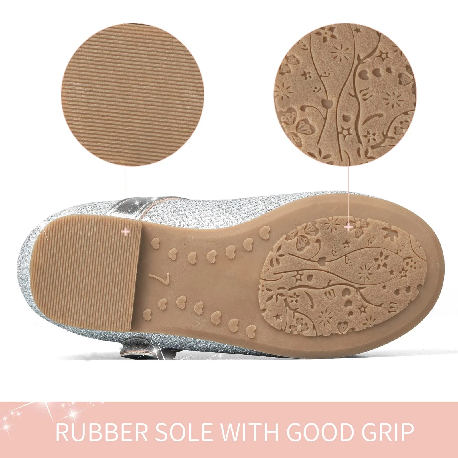 Kids Dress Shoes-Silver/Purple Sequined Mary Jane with Bow Tie