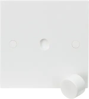 Knightsbridge SN1DIM White Square Edge 1G Dimmer Plate with Matching Dimmer Cap