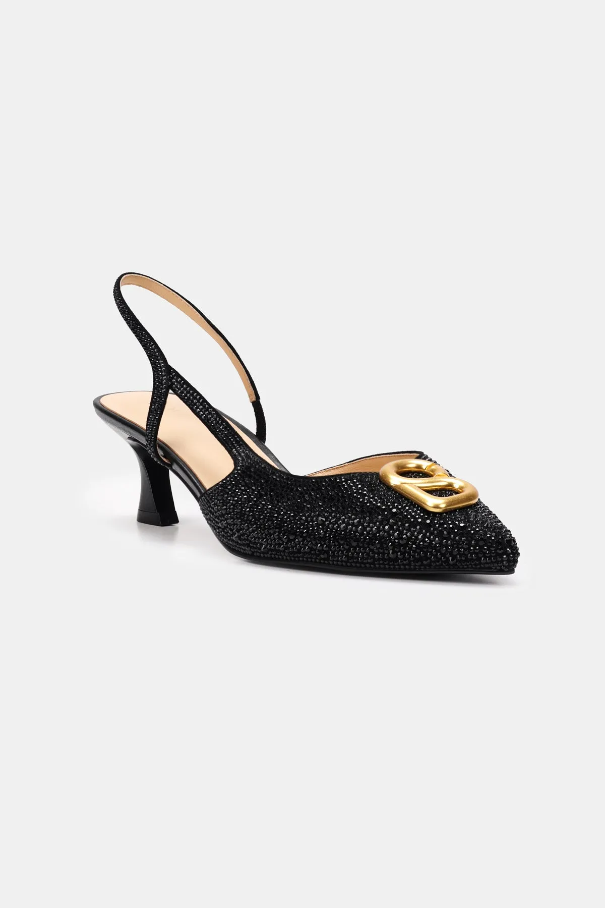 Kylie Heels with Crystal - Black
