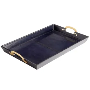 Lauren Navy & Brass Tray