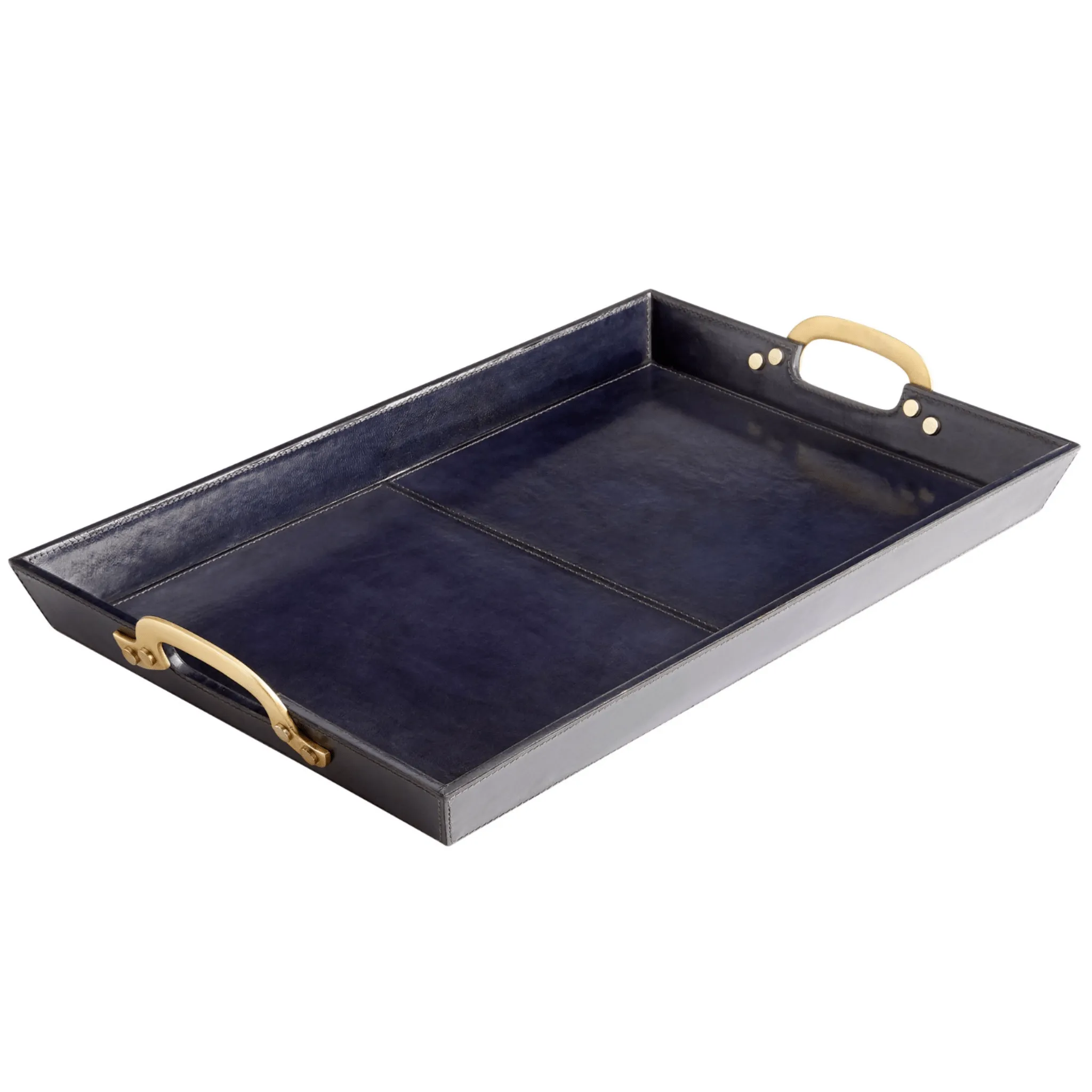 Lauren Navy & Brass Tray