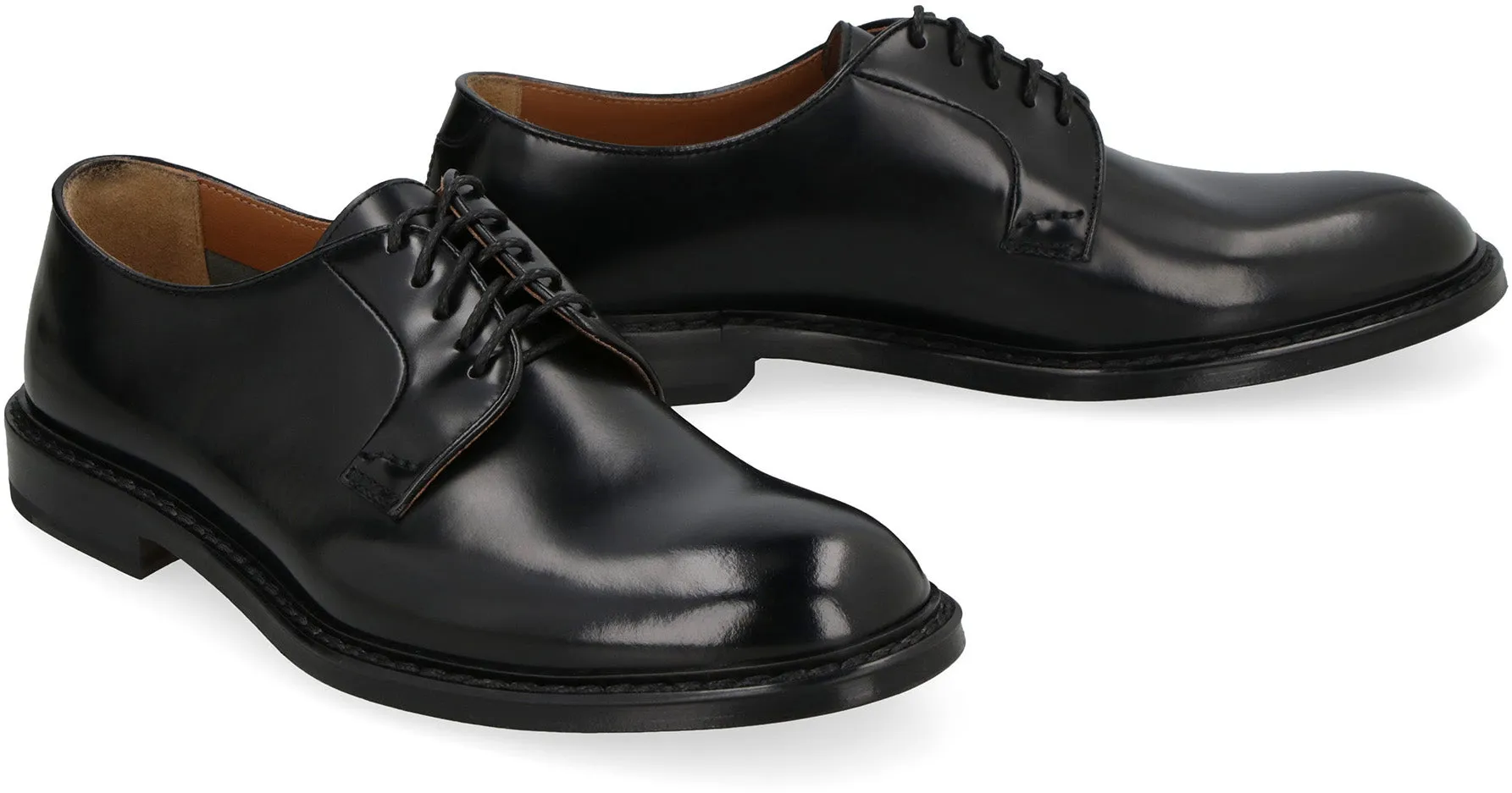 Leather lace-up shoes