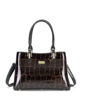 LEOPARD TRIPLE COMPARTMENT LEATHER BAG-H7-0378