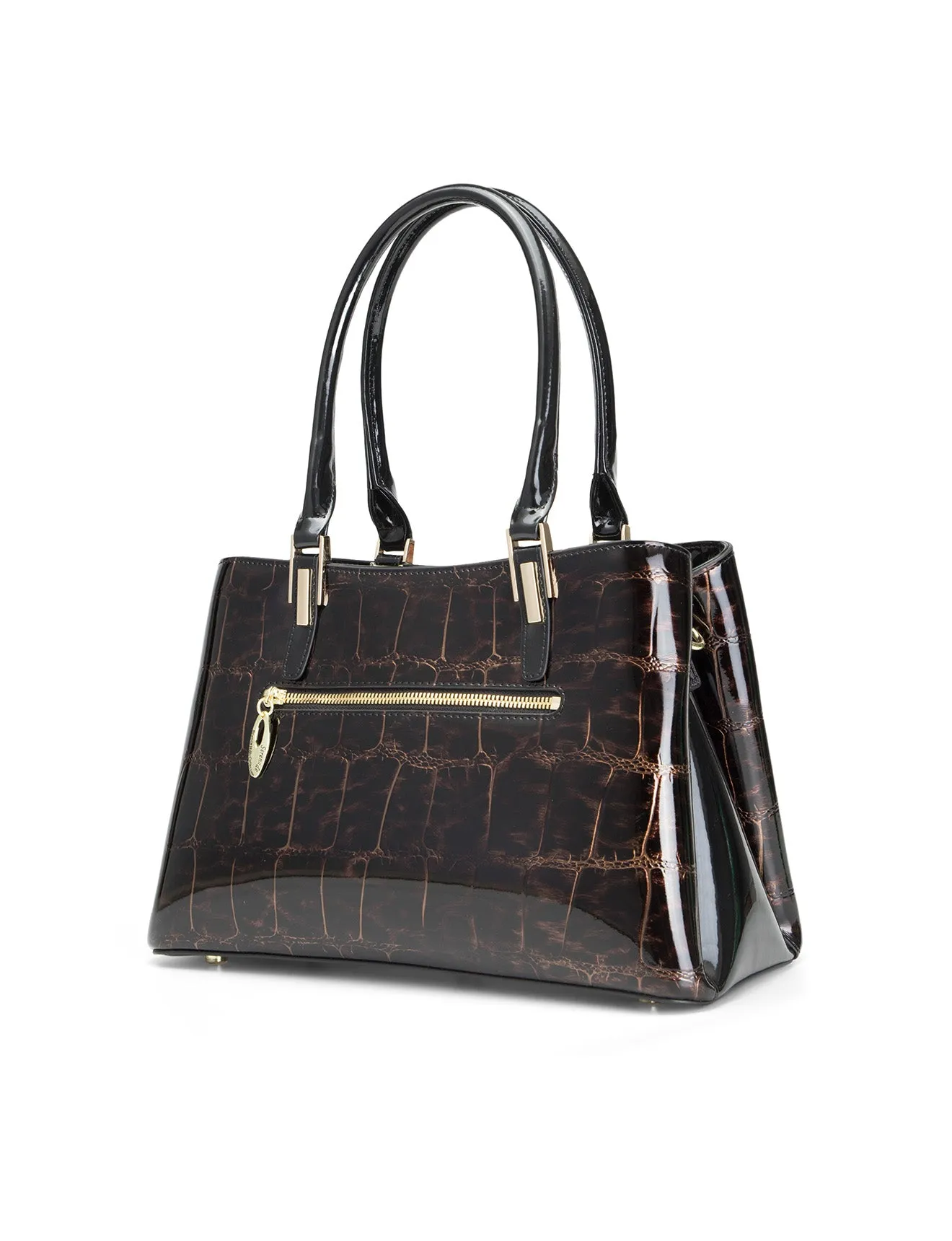 LEOPARD TRIPLE COMPARTMENT LEATHER BAG-H7-0378