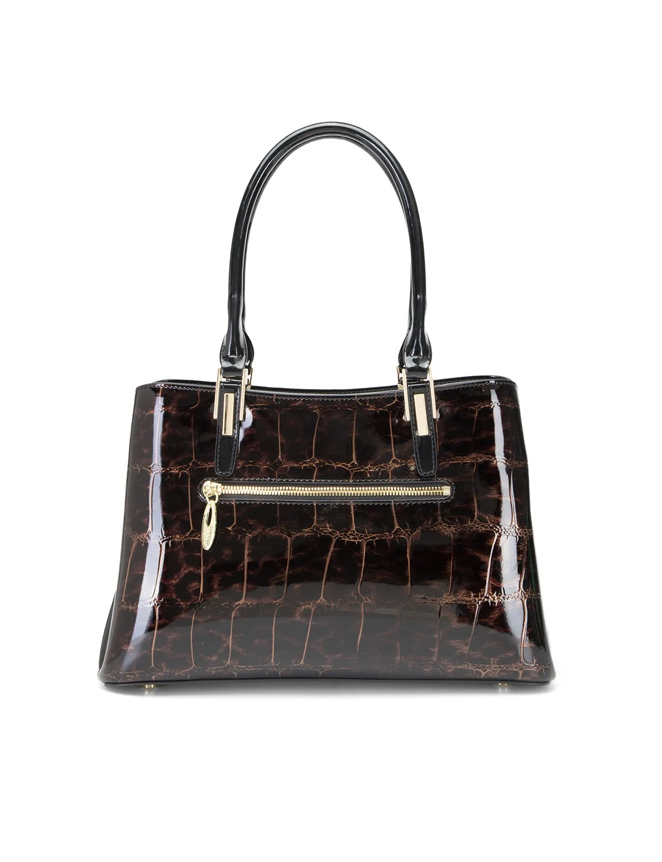 LEOPARD TRIPLE COMPARTMENT LEATHER BAG-H7-0378