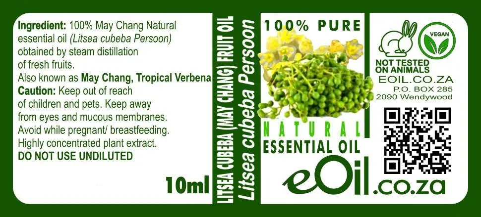 Litsea Cubeba essential oil May Chang Tropical Verbena