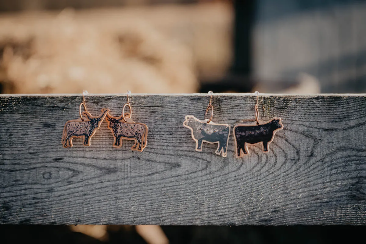 Longhorn Leather Earrings