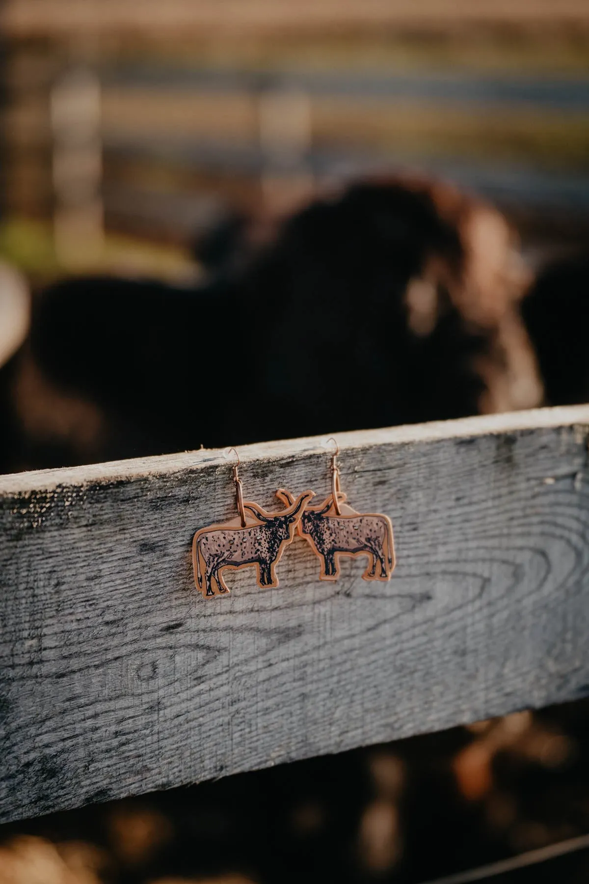 Longhorn Leather Earrings