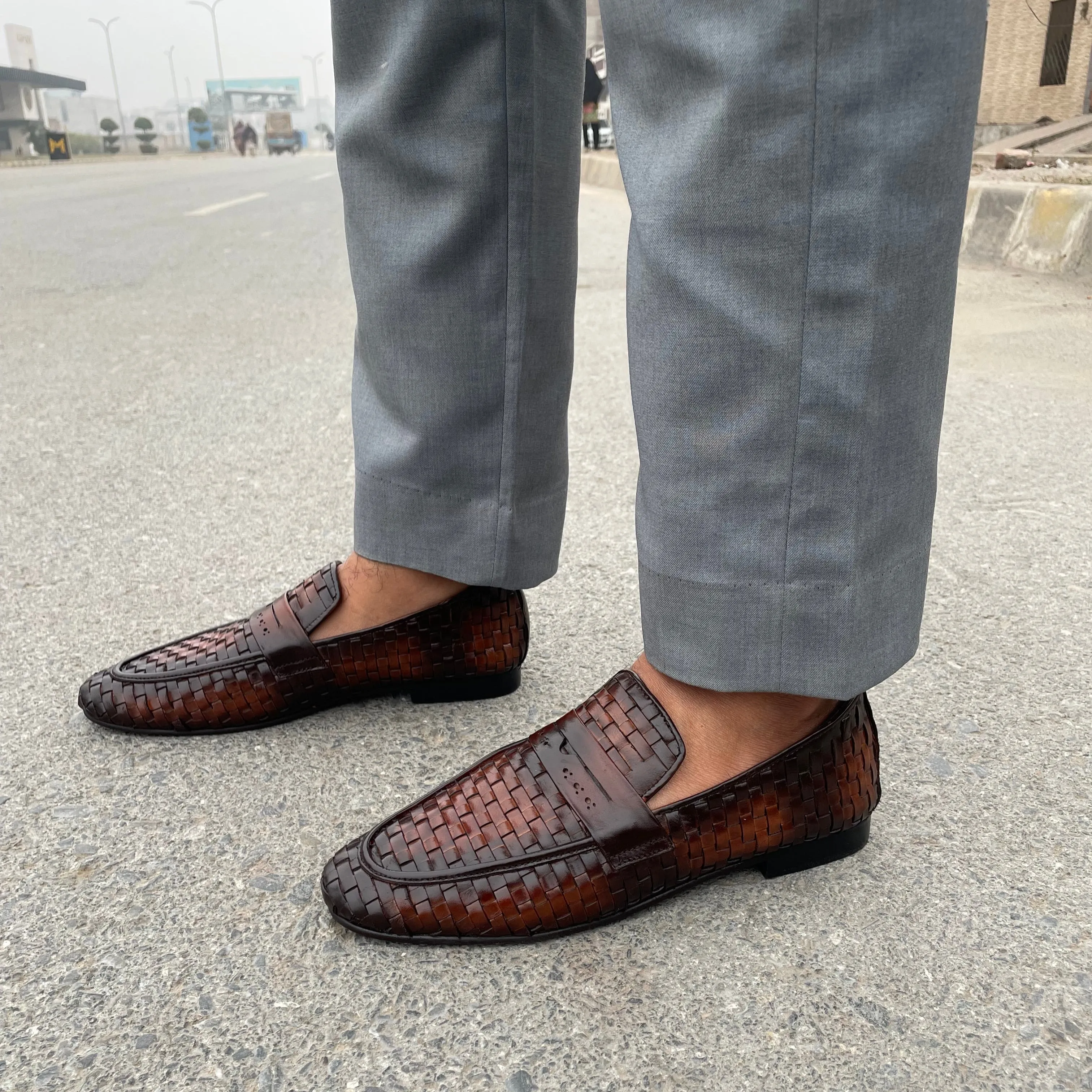 LS Pure leather Handmade Cocoa KnitLux Formal Shoes LS-401