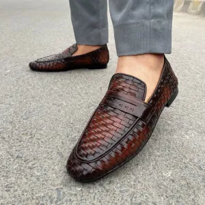 LS Pure leather Handmade Cocoa KnitLux Formal Shoes LS-401