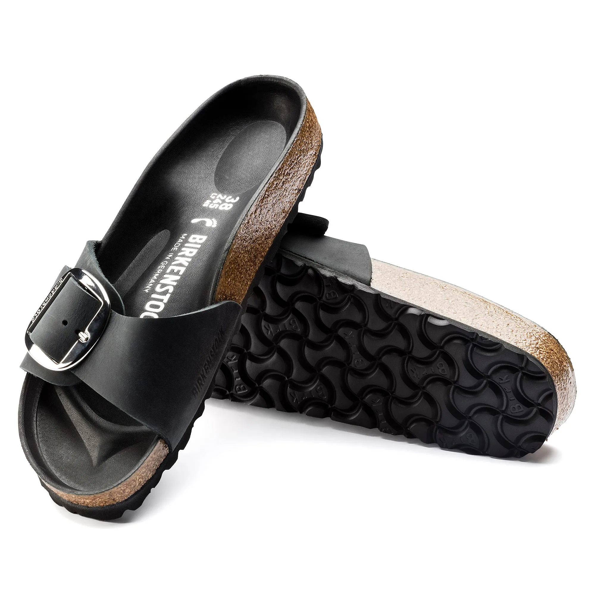 MADRID BIG BUCKLE - BLACK - LEATHER
