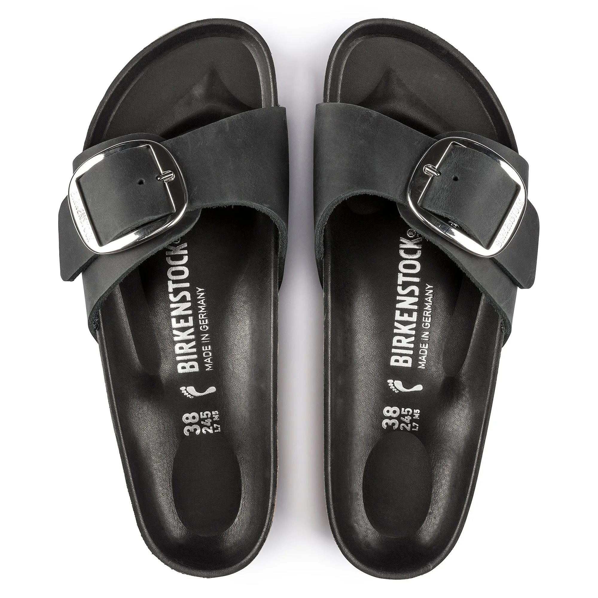 MADRID BIG BUCKLE - BLACK - LEATHER