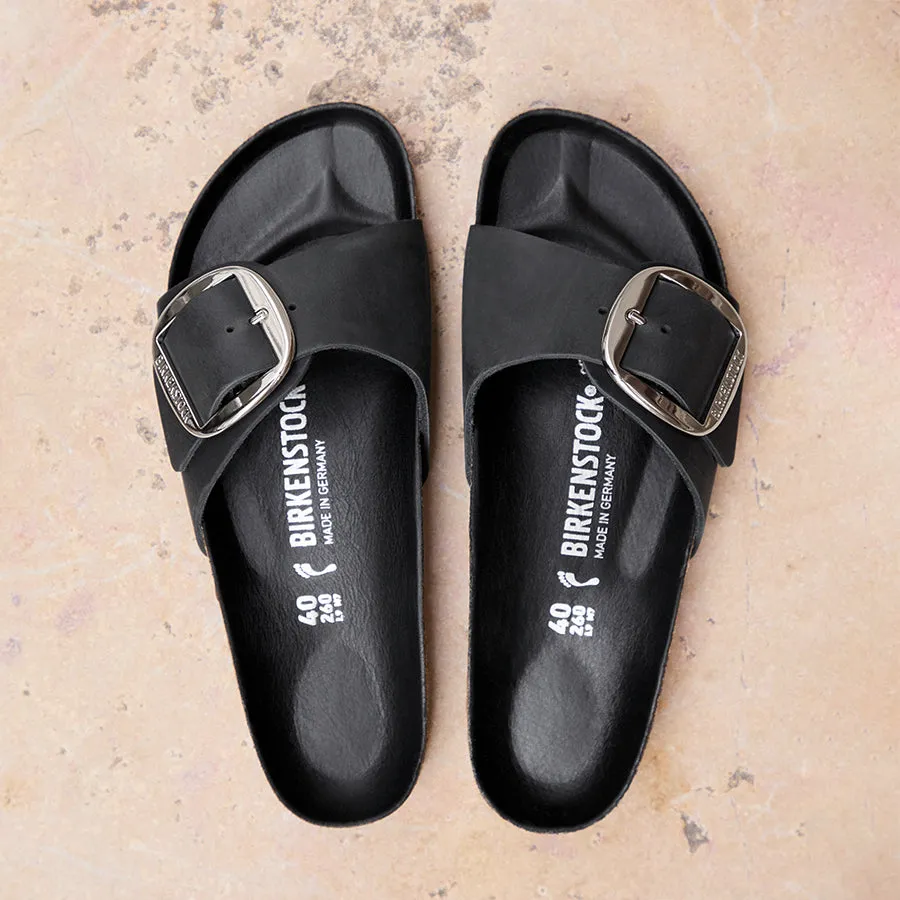 MADRID BIG BUCKLE - BLACK - LEATHER
