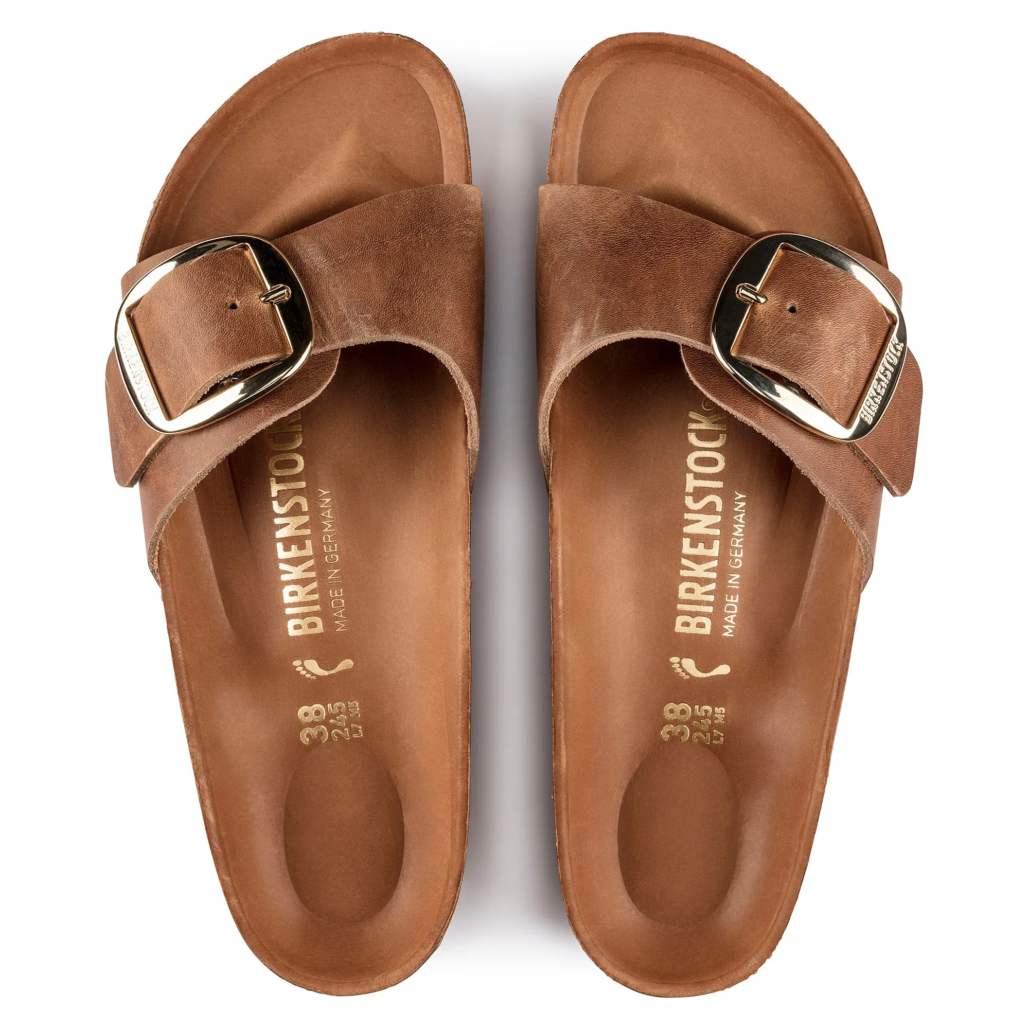 MADRID BIG BUCKLE - COGNAC - LEATHER
