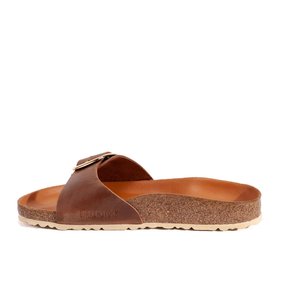 MADRID BIG BUCKLE - COGNAC - LEATHER