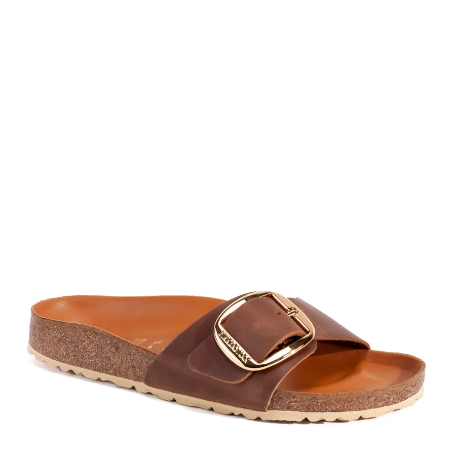 MADRID BIG BUCKLE - COGNAC - LEATHER