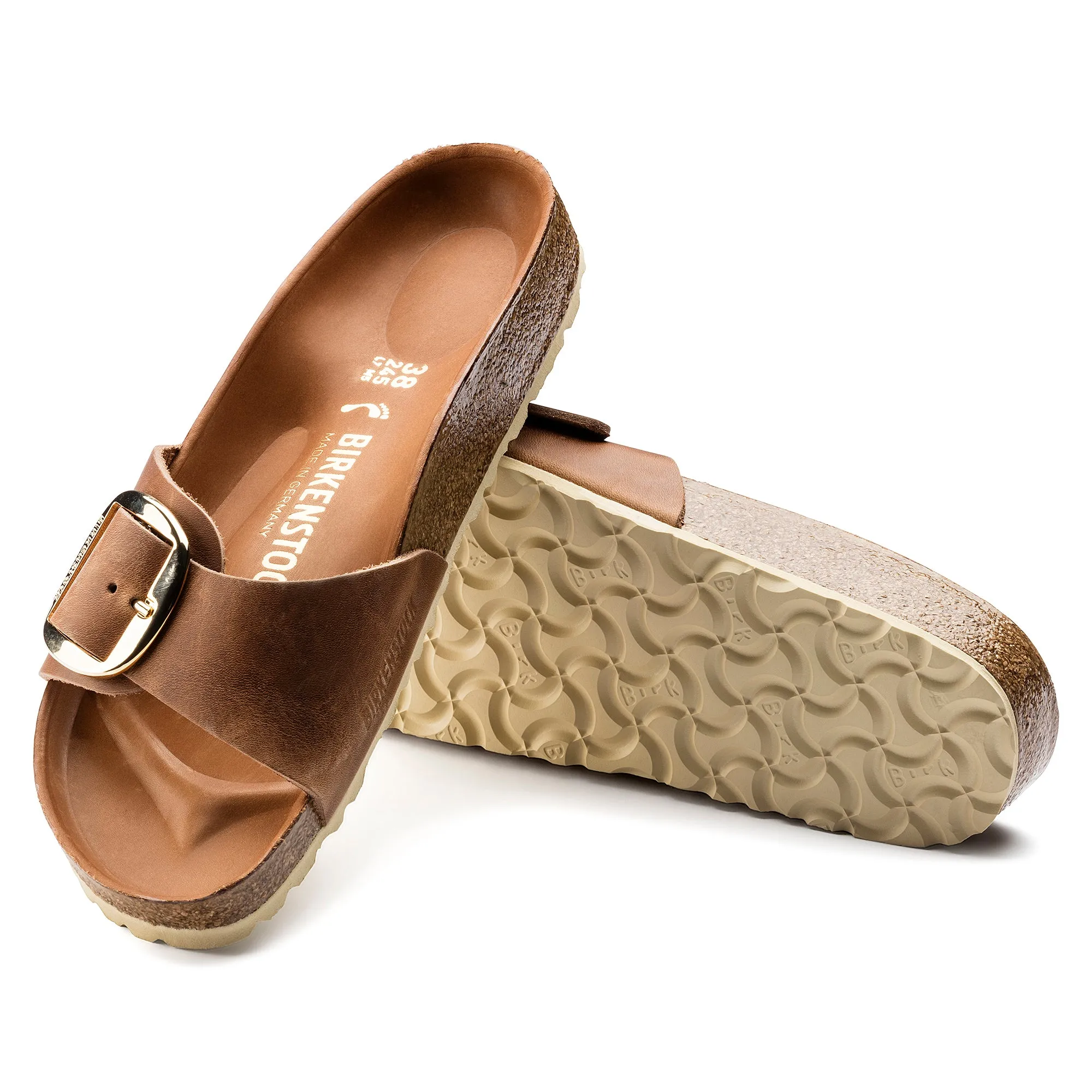 MADRID BIG BUCKLE - COGNAC - LEATHER