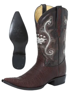 Men's Classic Cowboy Boots with Bull Neck 'El General' Coffee Color 41627