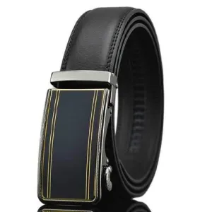 Mens Fashion Genuine Leather Belts Business Metal Automatic Buckle Strap Jeans Waistband