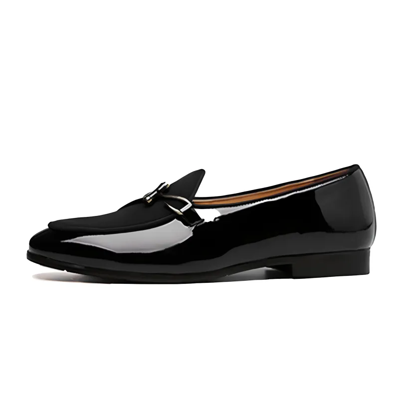 Men's Loafers Dual-Material Patent Leather