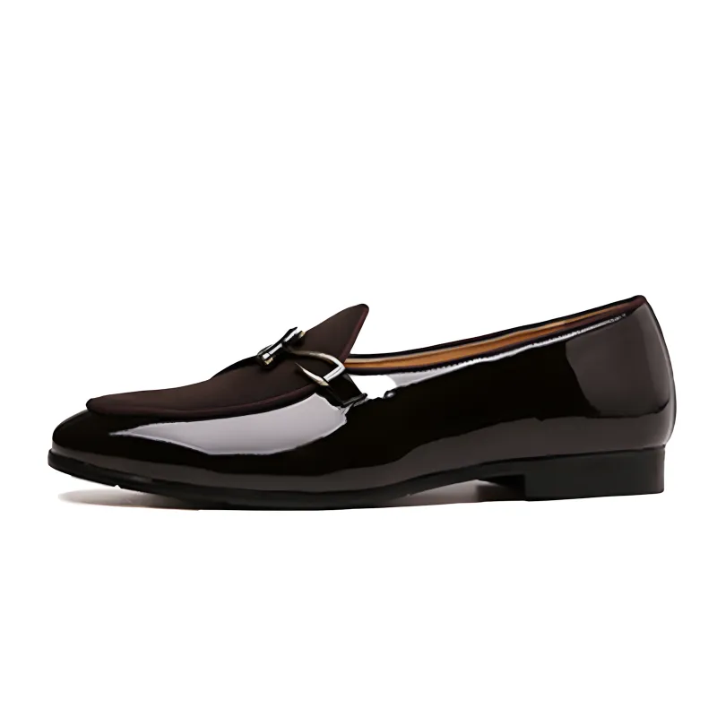 Men's Loafers Dual-Material Patent Leather