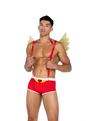 Mens Naughty Cupid Three Piece Set - Red/Gold -