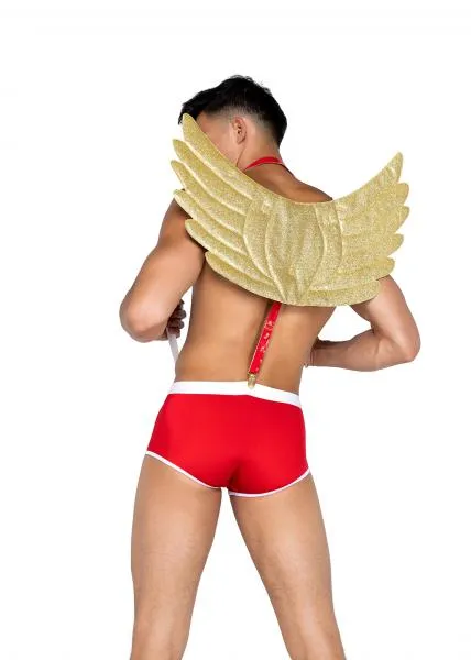 Mens Naughty Cupid Three Piece Set - Red/Gold -