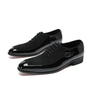 Men’s Patent Leather & Suede Oxford Shoes