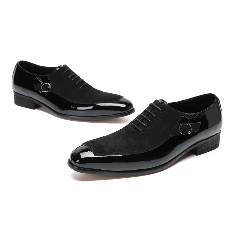Men’s Patent Leather & Suede Oxford Shoes