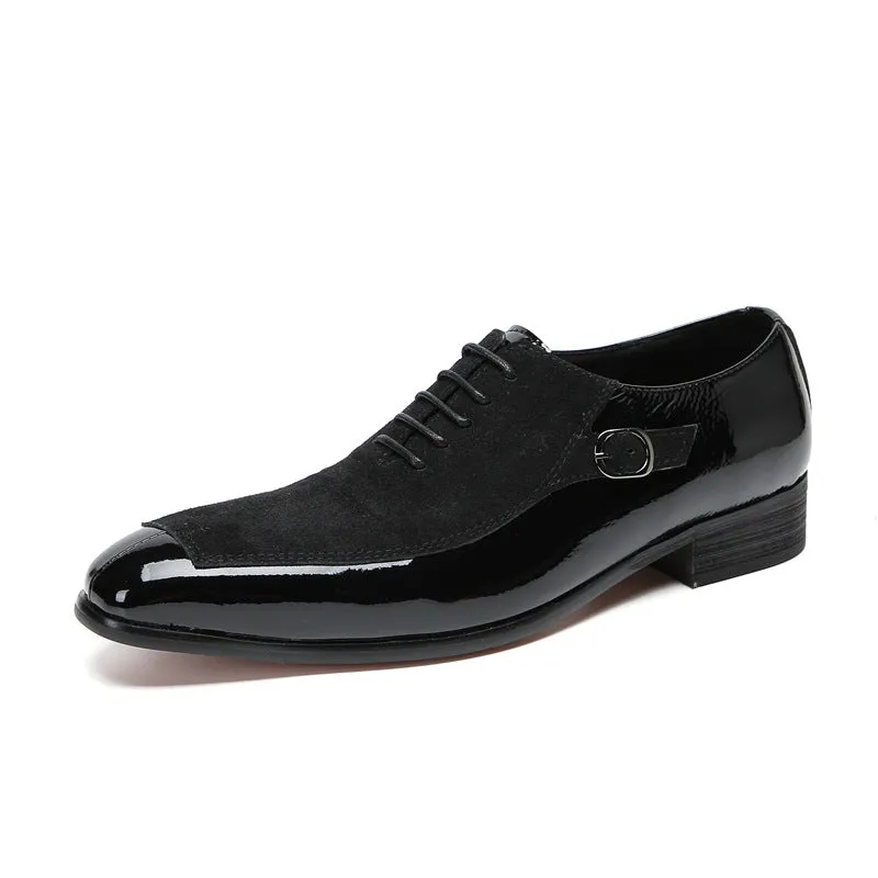 Men’s Patent Leather & Suede Oxford Shoes