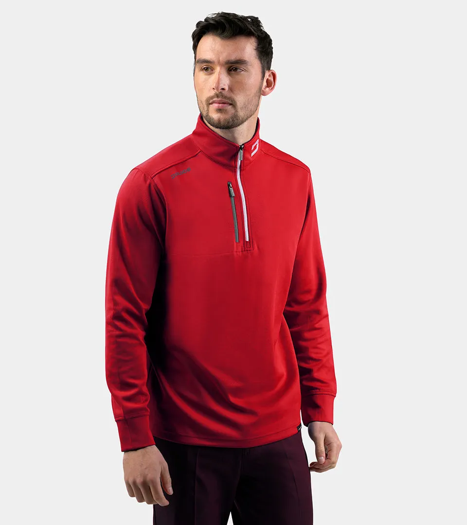 MEN'S ULTRA BLEND GOLF MIDLAYER 1/4 ZIP - RED