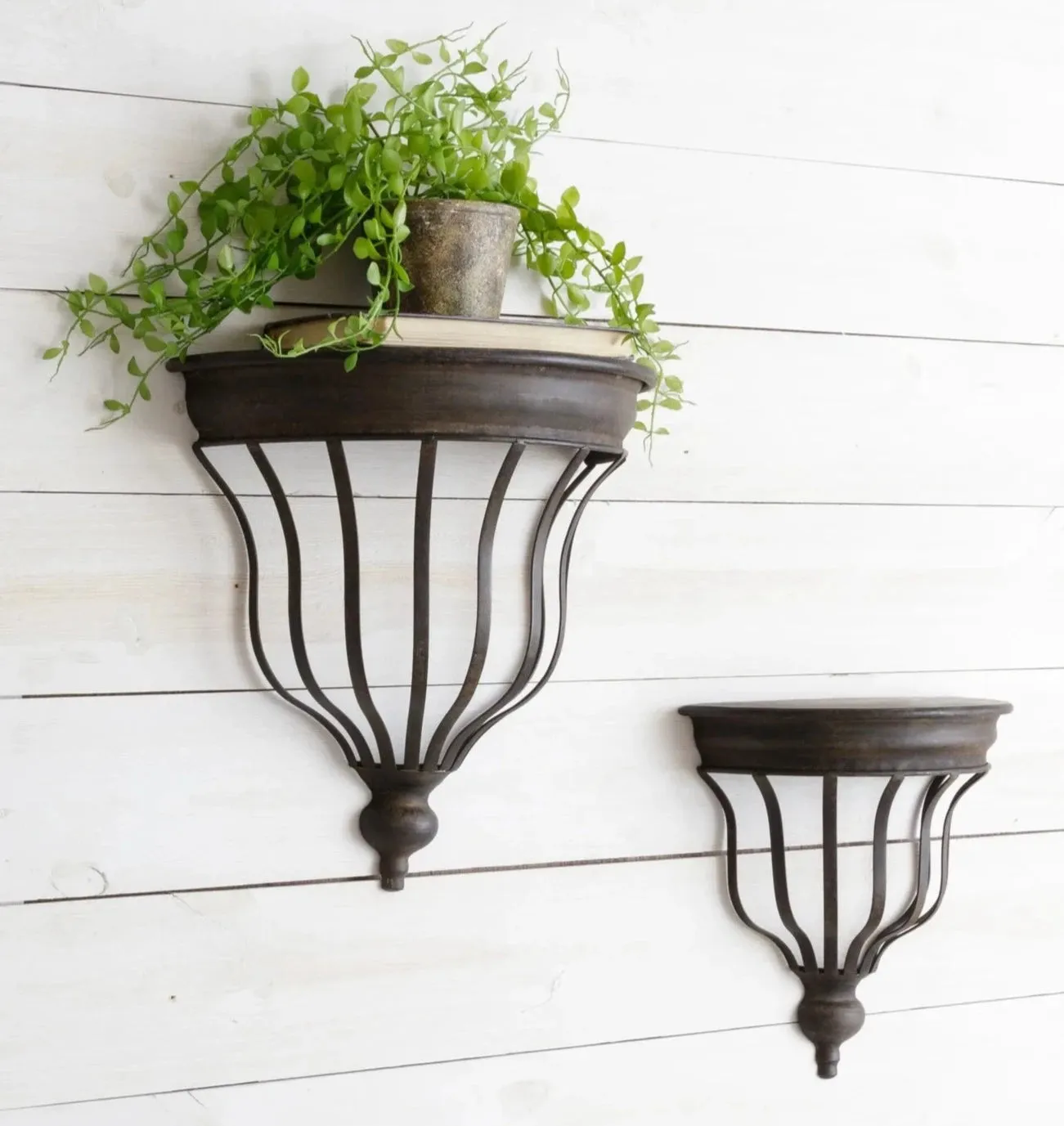 Metal Vintage Architecture Accent Shelves
