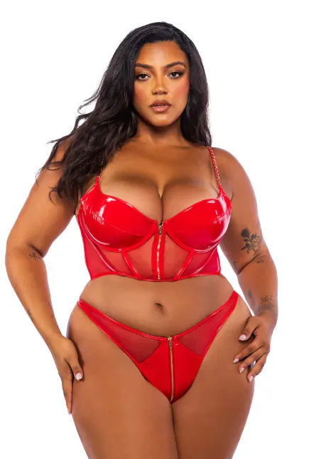 Midnight Minx 2-Piece Bustier Set - LI749